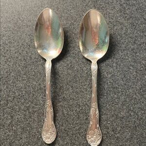 Elegant Silver-Plated Glenwood Silver Co Spoons Art Deco Two Floral